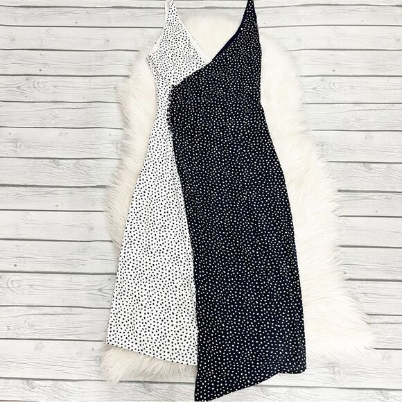 MANGO Wrap Contrasted Bodice Dress - Picture 2 of 8